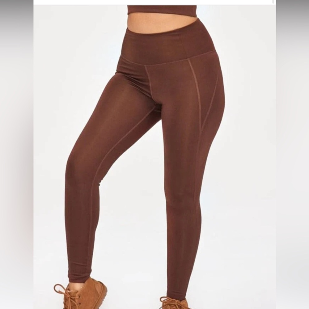Earth Brown Compressive Leggings (full length)
